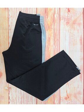 Nike Dri-Fit Mens Black & Gray Athletic Track Pants Small